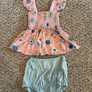 Posh Peanut Evil Eye Baby Dress Set